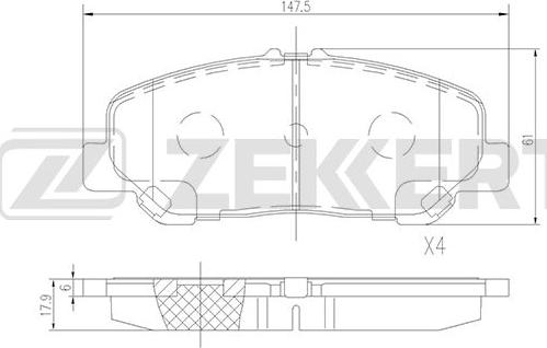 Zekkert BS-1513 - Гальмівні колодки, дискові гальма autozip.com.ua