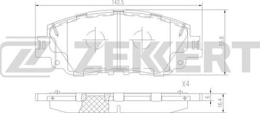 Zekkert BS-1529 - Гальмівні колодки, дискові гальма autozip.com.ua