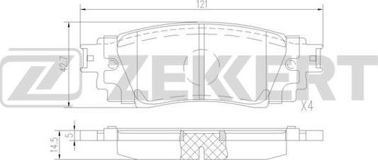 Zekkert BS-1525 - Гальмівні колодки, дискові гальма autozip.com.ua