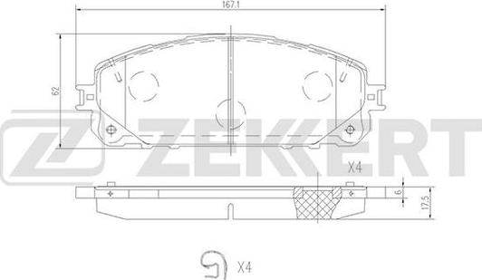 Zekkert BS-1698 - Гальмівні колодки, дискові гальма autozip.com.ua