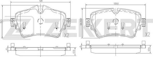 Zekkert BS-1697 - Гальмівні колодки, дискові гальма autozip.com.ua