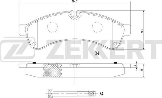 Zekkert BS-1689 - Гальмівні колодки, дискові гальма autozip.com.ua