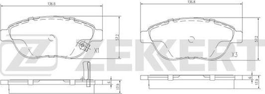 Zekkert BS-1688 - Гальмівні колодки, дискові гальма autozip.com.ua