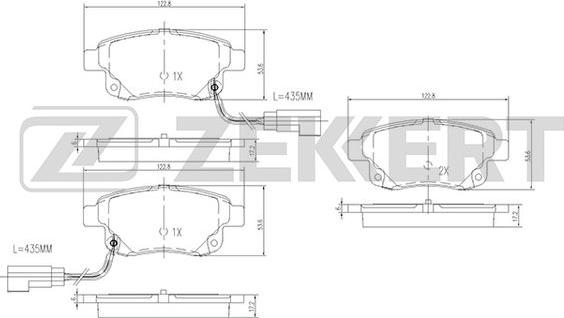 Zekkert BS-1682 - Гальмівні колодки, дискові гальма autozip.com.ua