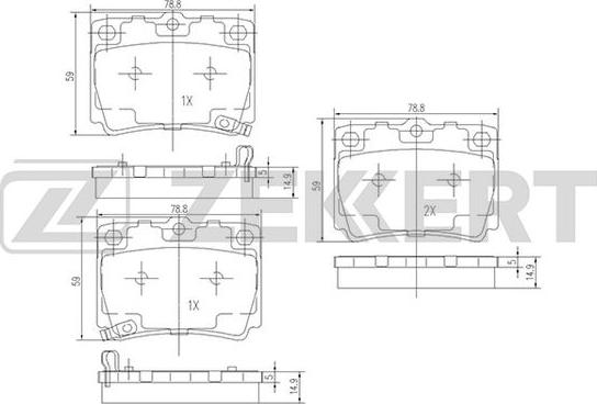 Zekkert BS-1637 - Гальмівні колодки, дискові гальма autozip.com.ua