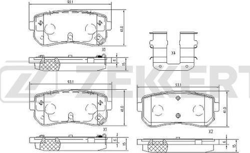 Zekkert BS-1099 - Гальмівні колодки, дискові гальма autozip.com.ua