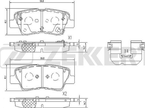 Zekkert BS-1095 - Гальмівні колодки, дискові гальма autozip.com.ua