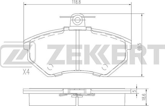 Zekkert BS-1098 - Гальмівні колодки, дискові гальма autozip.com.ua