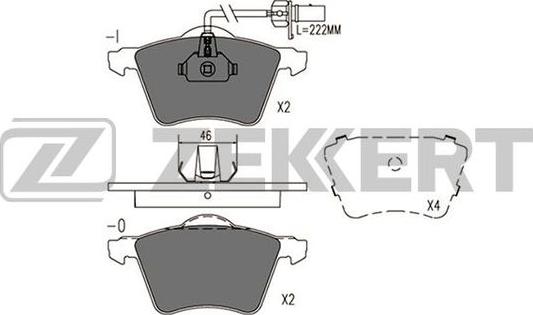 Zekkert BS-1093 - Гальмівні колодки, дискові гальма autozip.com.ua