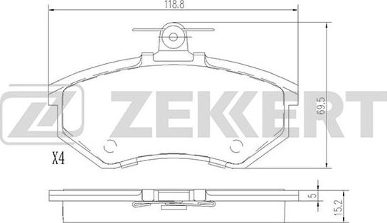 Zekkert BS-1097 - Гальмівні колодки, дискові гальма autozip.com.ua