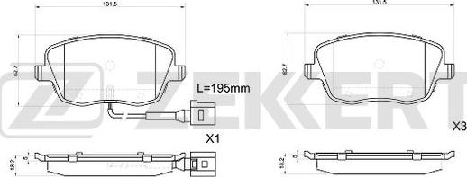 Zekkert BS-1043 - Гальмівні колодки, дискові гальма autozip.com.ua