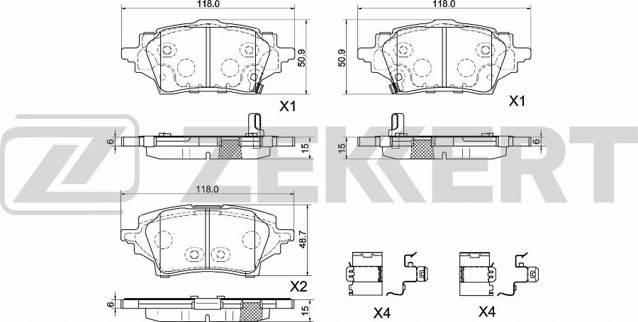 Zekkert BS-1060 - Гальмівні колодки, дискові гальма autozip.com.ua