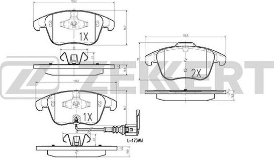 Zekkert BS-1009 - Гальмівні колодки, дискові гальма autozip.com.ua