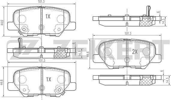 Zekkert BS-1014 - Гальмівні колодки, дискові гальма autozip.com.ua