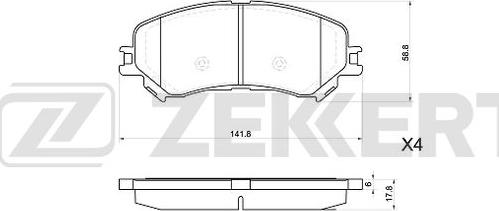 Zekkert BS-1080 - Гальмівні колодки, дискові гальма autozip.com.ua