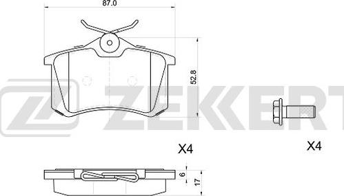 Zekkert BS-1039 - Гальмівні колодки, дискові гальма autozip.com.ua