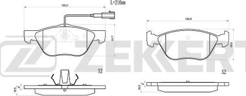 Zekkert BS-1035 - Гальмівні колодки, дискові гальма autozip.com.ua