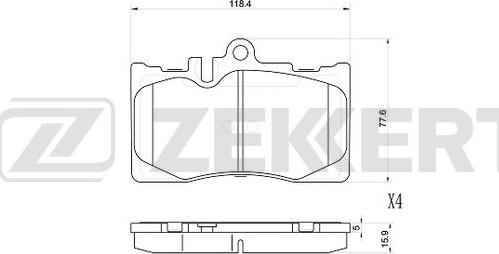 Zekkert BS-1032 - Гальмівні колодки, дискові гальма autozip.com.ua