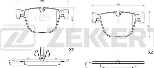 Zekkert BS-1037 - Гальмівні колодки, дискові гальма autozip.com.ua