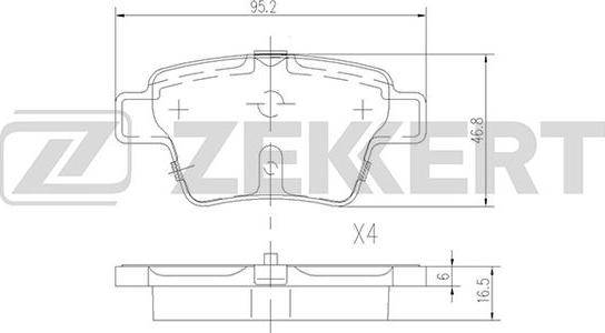 Zekkert BS-1144 - Гальмівні колодки, дискові гальма autozip.com.ua