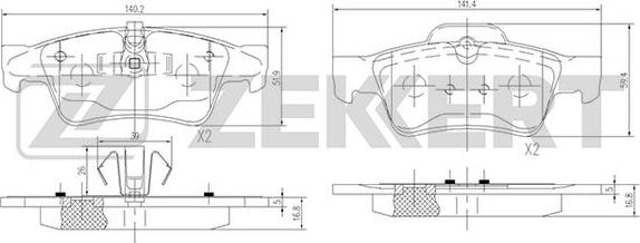 Zekkert BS-1145 - Гальмівні колодки, дискові гальма autozip.com.ua