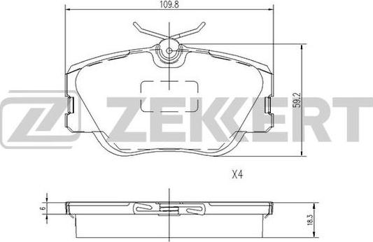 Zekkert BS-1148 - Гальмівні колодки, дискові гальма autozip.com.ua