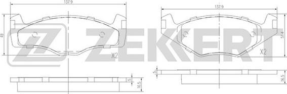 Zekkert BS-1154 - Гальмівні колодки, дискові гальма autozip.com.ua