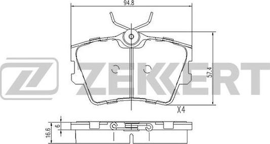 Zekkert BS-1156 - Гальмівні колодки, дискові гальма autozip.com.ua