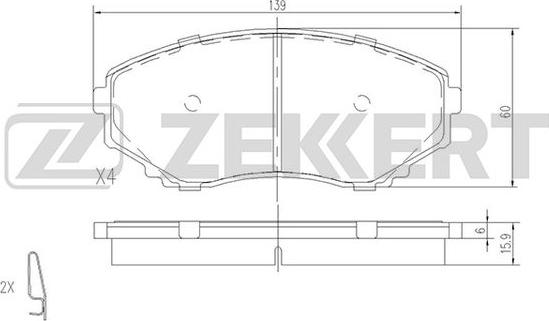Zekkert BS-1153 - Гальмівні колодки, дискові гальма autozip.com.ua