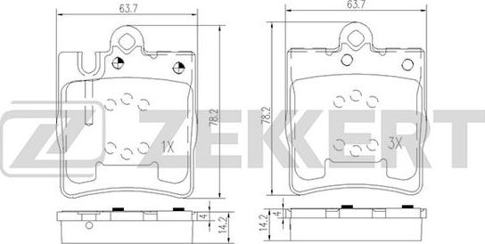 Zekkert BS-1165 - Гальмівні колодки, дискові гальма autozip.com.ua