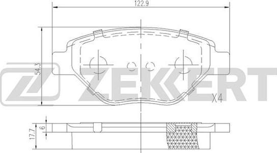 Zekkert BS-1166 - Гальмівні колодки, дискові гальма autozip.com.ua
