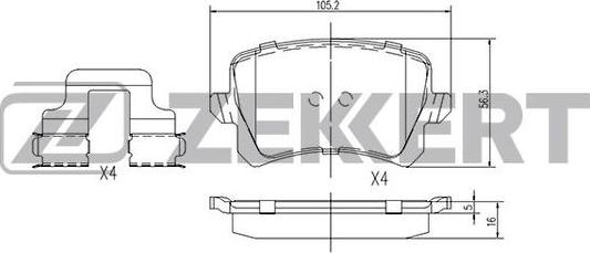 Zekkert BS-1168 - Гальмівні колодки, дискові гальма autozip.com.ua