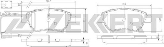 Zekkert BS-1167 - Гальмівні колодки, дискові гальма autozip.com.ua