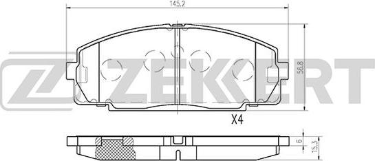 Zekkert BS-1110 - Гальмівні колодки, дискові гальма autozip.com.ua