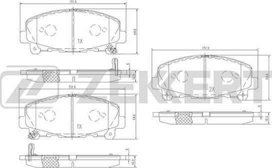 Zekkert BS-1134 - Гальмівні колодки, дискові гальма autozip.com.ua