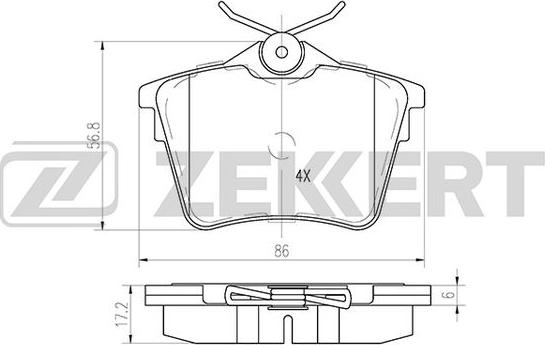 Zekkert BS-1135 - Гальмівні колодки, дискові гальма autozip.com.ua