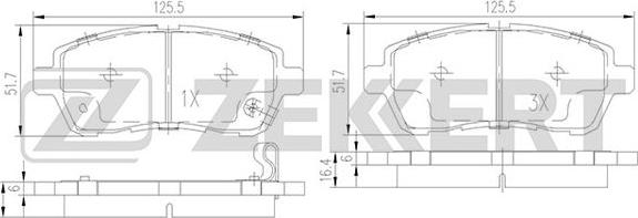 Zekkert BS-1130 - Гальмівні колодки, дискові гальма autozip.com.ua