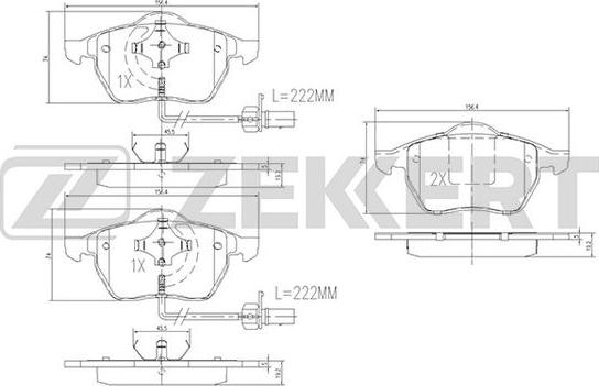 Zekkert BS-1131 - Гальмівні колодки, дискові гальма autozip.com.ua