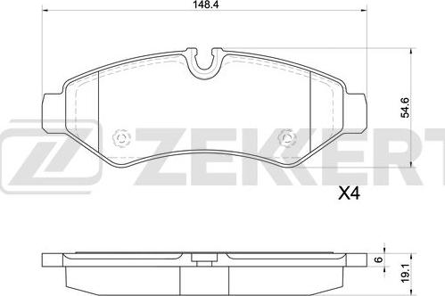 Zekkert BS-1129 - Гальмівні колодки, дискові гальма autozip.com.ua