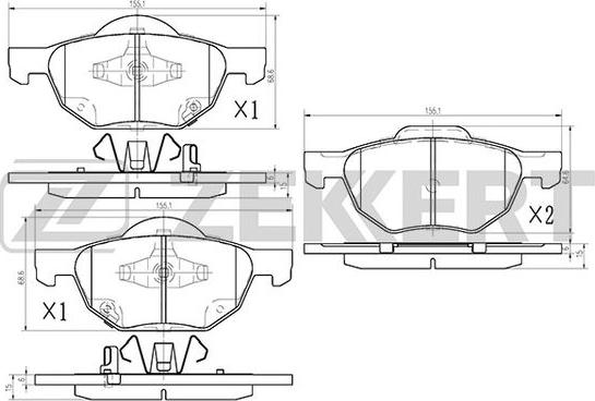 Zekkert BS-1125 - Гальмівні колодки, дискові гальма autozip.com.ua