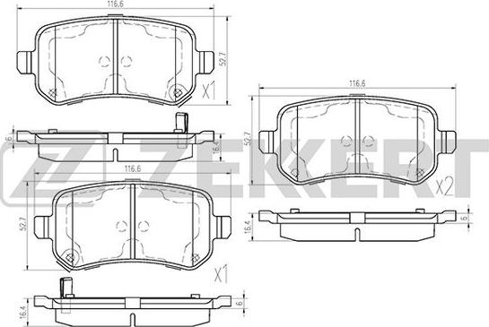 Zekkert BS-1126 - Гальмівні колодки, дискові гальма autozip.com.ua