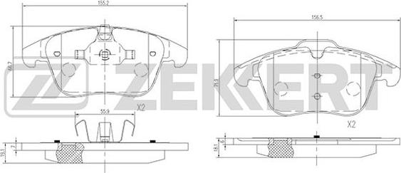 Zekkert BS-1128 - Гальмівні колодки, дискові гальма autozip.com.ua