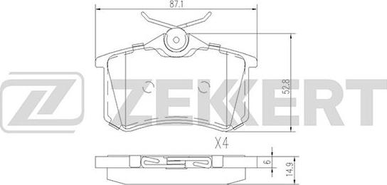 Zekkert BS-1127 - Гальмівні колодки, дискові гальма autozip.com.ua