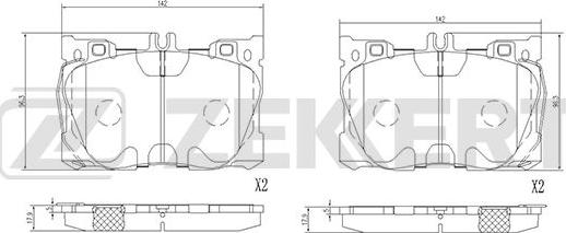 Zekkert BS-1840 - Гальмівні колодки, дискові гальма autozip.com.ua