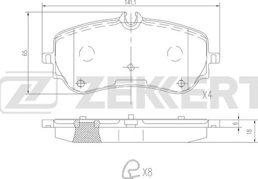 Zekkert BS-1841 - Гальмівні колодки, дискові гальма autozip.com.ua