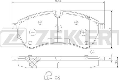 Zekkert BS-1842 - Гальмівні колодки, дискові гальма autozip.com.ua