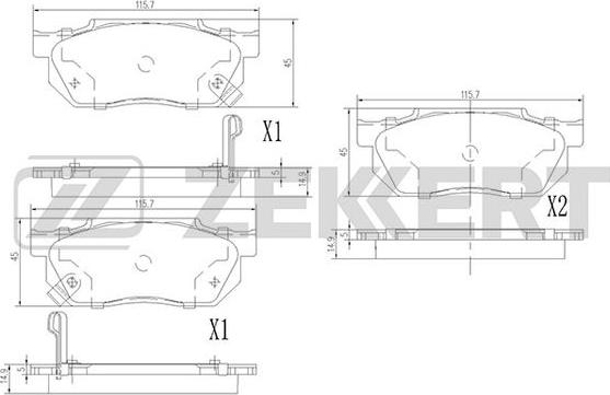 Zekkert BS-1860 - Гальмівні колодки, дискові гальма autozip.com.ua