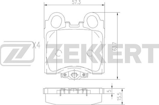 Zekkert BS-1861 - Гальмівні колодки, дискові гальма autozip.com.ua