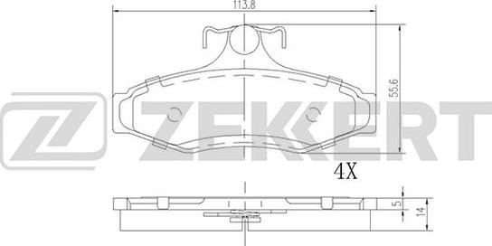 Zekkert BS-1863 - Гальмівні колодки, дискові гальма autozip.com.ua