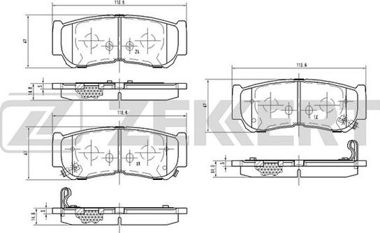 Zekkert BS-1810 - Гальмівні колодки, дискові гальма autozip.com.ua